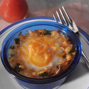 Baked Eggs with Creamy Spinach Hash Browns